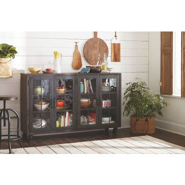 Hidden Treasures Gray Trolley Door Cabinet