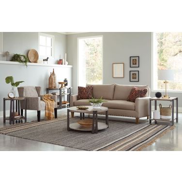 Hamilton Weathered Caramel And Smoked Charcoal Pasadena Round Occasional Table Set