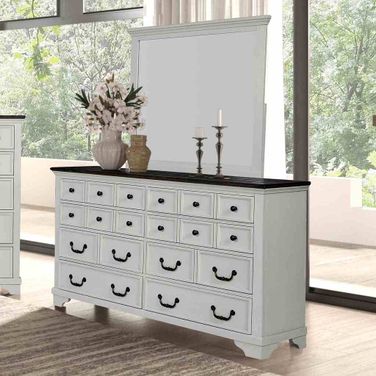 Hampstead Dresser In White and Dark Brown