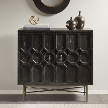 Hanley 2 Doors Accent Cabinet In Black