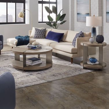 Harlow Round Occasional Table Set In Sandstone
