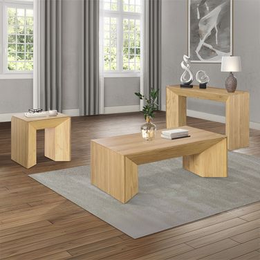 Harold Occasional Table Set In Natural Oak