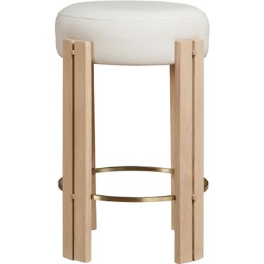 Harrison Vegan Leather Counter Stool In Natural and Cream