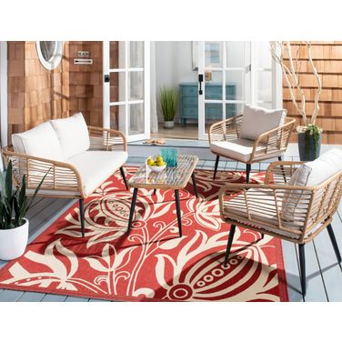 Harrley 4 Piece Living Set In Natural and Beige