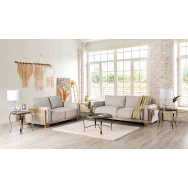 Harstad Living Room Set In Light Brown and Natural