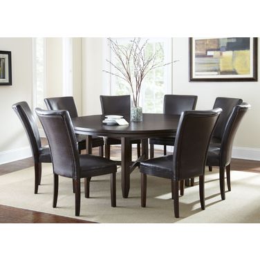 Hartford 9 Piece Dining Set In Dark Oak