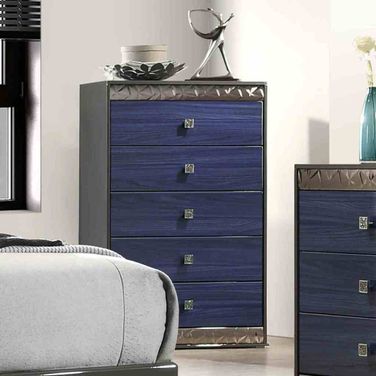 Hartlepool Chest In Ash Gray and Indigo Blue