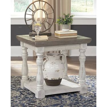 Havalance Gray and White End Table
