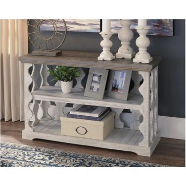 Havalance Gray and White Small Sofa Table