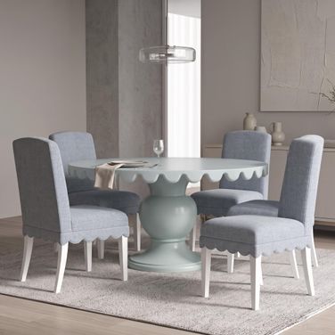 Haven Round Dining Room Set In Celadon and Blue