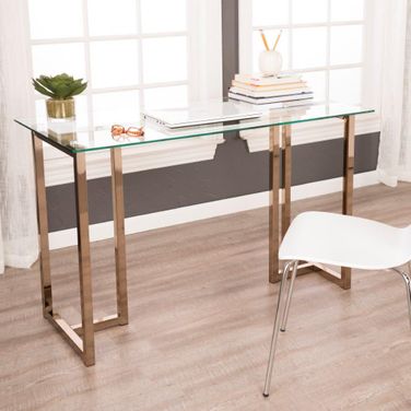 Haxor Midcentury Modern Style Writing Desk In Champagne