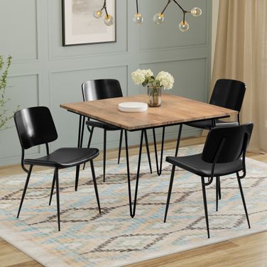 Hayley/Hunter 5-Piece Dining Set In Black