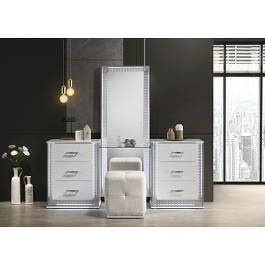 Hazeline Vanity with Stool In White