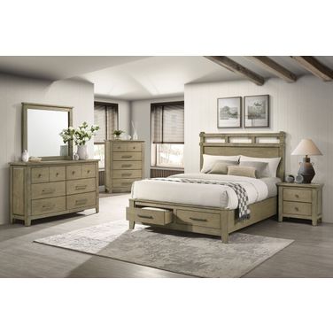Hazlewood Panel Storage Bedroom Set In Vineyard Oak