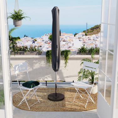 Heavy Duty Water Resistant 9-11' Market Patio Umbrella Cover In Beige