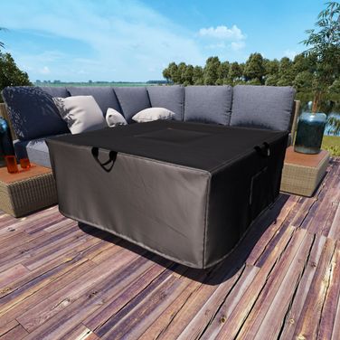 Heavy Duty Water Resistant Patio Square Patio Fire Pit Cover In Beige