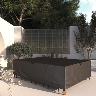 Heavy Duty Water Resistant Vented Rectangle Patio Dining Set Cover In Beige