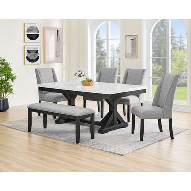 Hector Dining Room Set In Rustic Gray