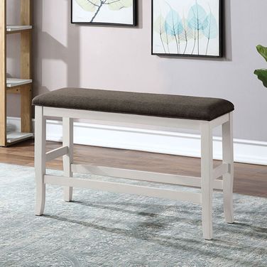 Heidelberg Counter Height Bench In Off-White and Dark Gray