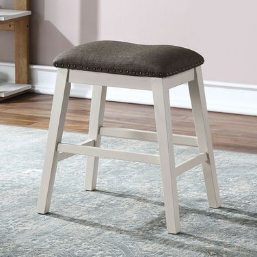 Heidelberg Counter Height Stool Set of 2 In Off-White and Dark Gray