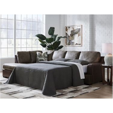 Helson 2-Piece LAF Sleeper Sectional with Chaise In Fossil
