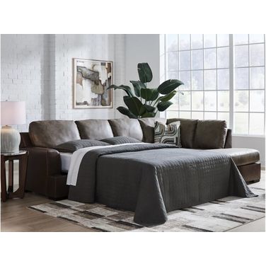 Helson 2-Piece RAF Sleeper Sectional with Chaise In Fossil
