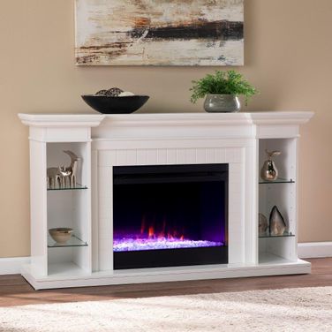 Henstinger Color Changing Fireplace With Bookcase