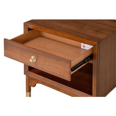 Hepburne Nightstand with USB and LED In Walnut