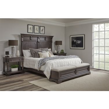 Hickory Creek Storage Bedroom Set In Brown Velvet
