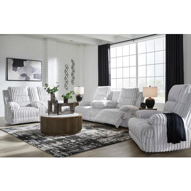 Higgesbee Power Reclining Living Room Set In Alloy