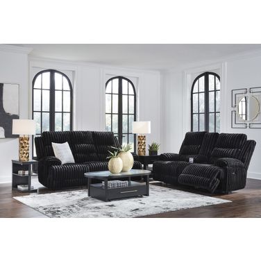 Higgesbee Power Reclining Living Room Set In Onyx
