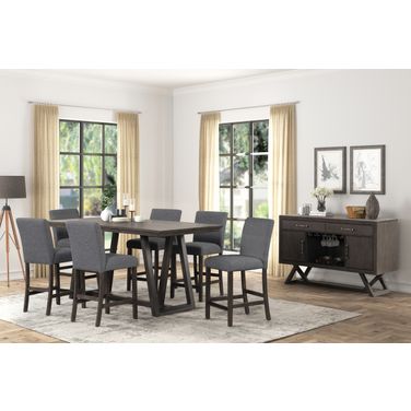 High Line Counter Height Dining Room Set with Swivel Chair In Coffee