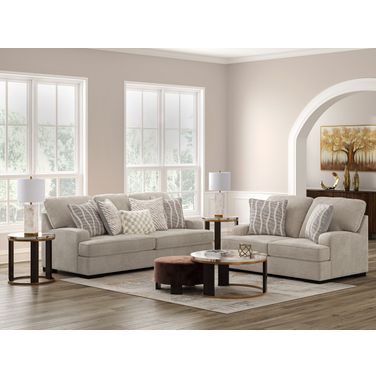 High Profile Living Room Set In Taupe