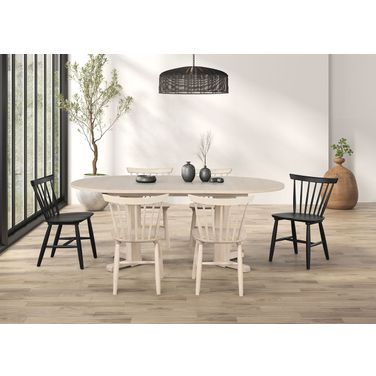 Hines Oval Dining Table In Natural with Leaf In White Oak