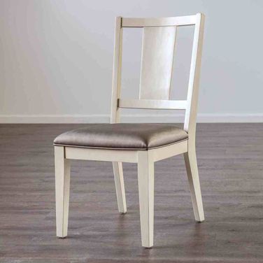 Hinwitz Side Chair Set of 2 In White Oak and Dark Gray