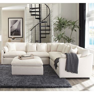 Hobson 6-piece Reversible Cushion Modular Sectional Off-White