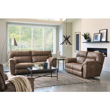 Hollins Power Reclining Living Room Set In Coffee