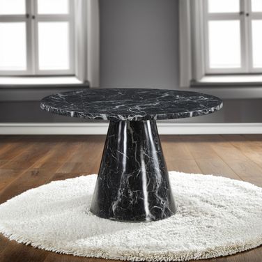 Hollis Dining Table With Marble Top In Stone