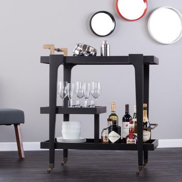 Holly And Martin Zhori Midcentury Modern Bar Cart In Black