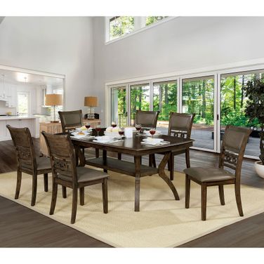 Holly Dining Table In Antique Walnut and Warm Gray