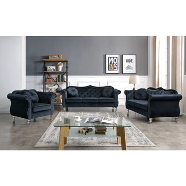 Hollywood Living Room Set In Black