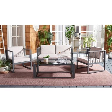 Holyoke 4 Piece Living Set In Grey