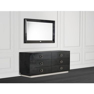 Homeroots Black Crocodile Mdf Dresser