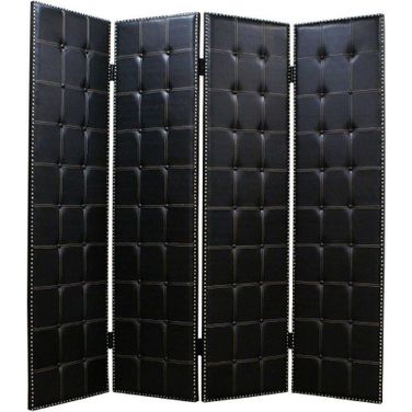 Homeroots Black Faux Leather Screen 274733