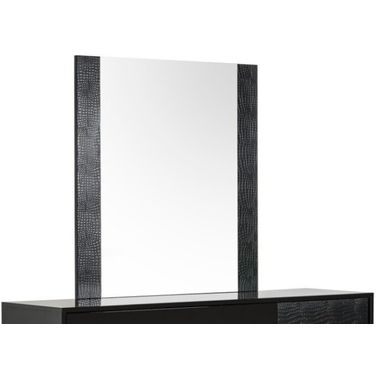 Homeroots Black Mdf And Glass Mirror 282548
