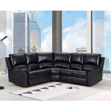 Homeroots Black Power Reclining Sectional