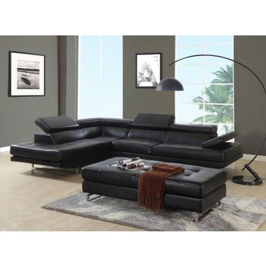 Homeroots Black Sectional Laf 366223