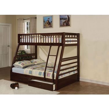 Homeroots Epresso Pine Wood Twin Over Full Bunk Bed 286524