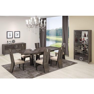 Homeroots Gray Dining Table And 6 Chair Set