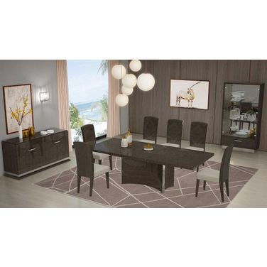 Homeroots Gray Dining Table And 6 Chair Set 366370